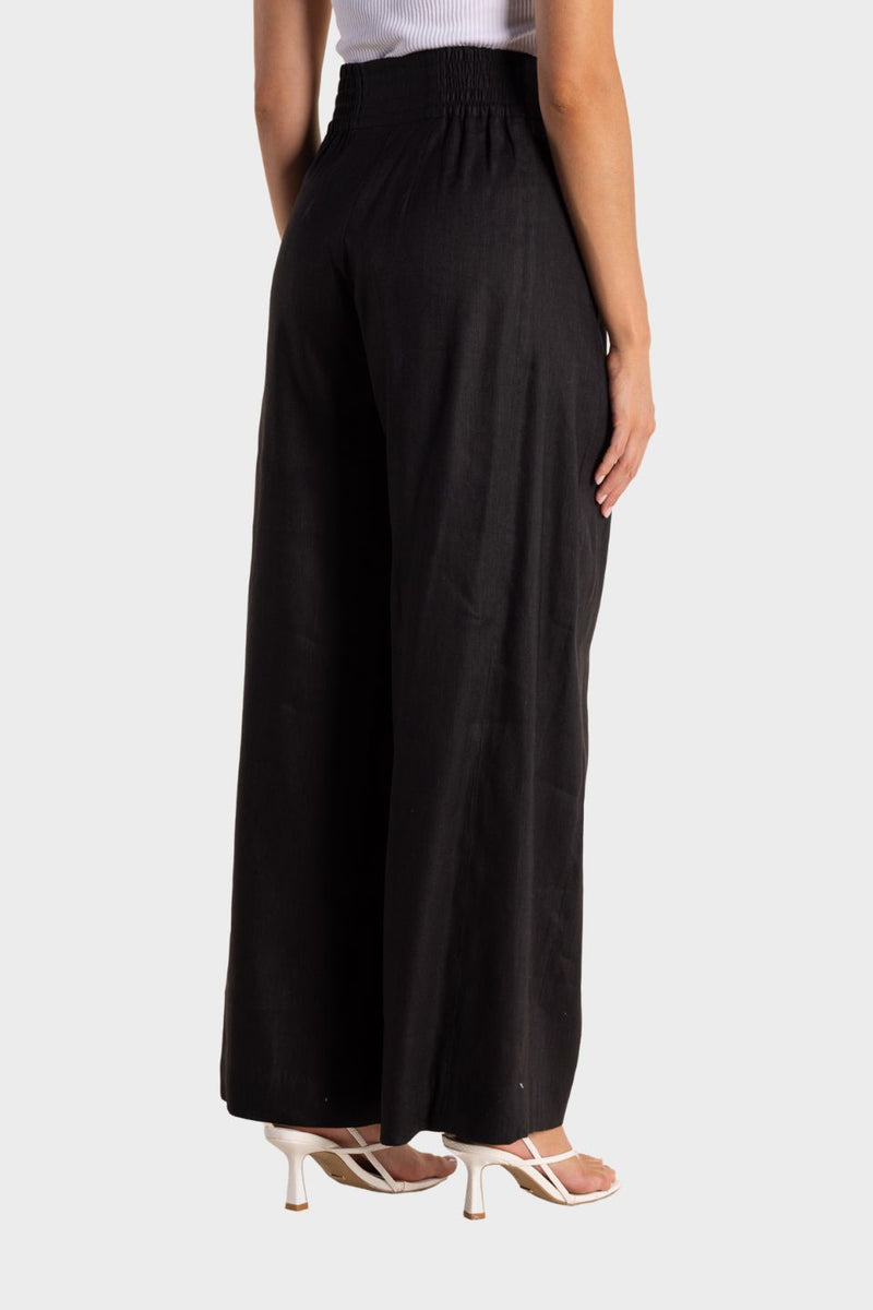 Linen Mix Wide Leg Pant