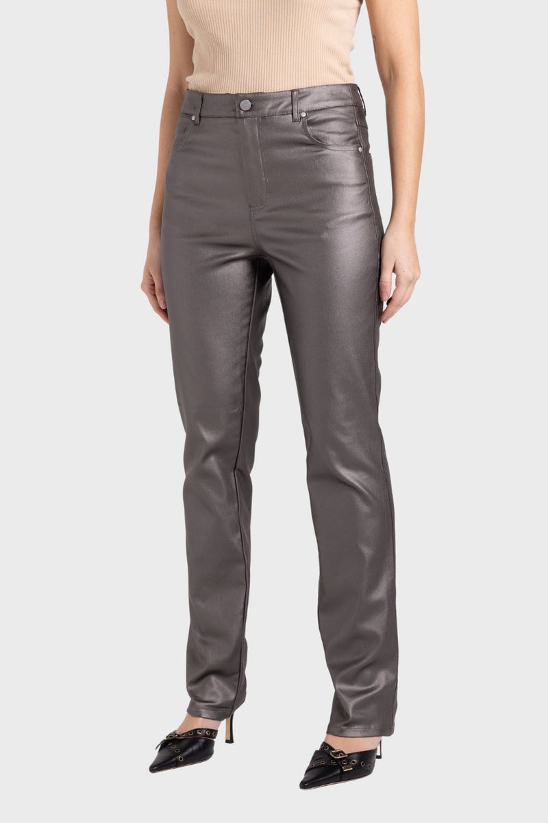 Coated Metallic Stretch Jean