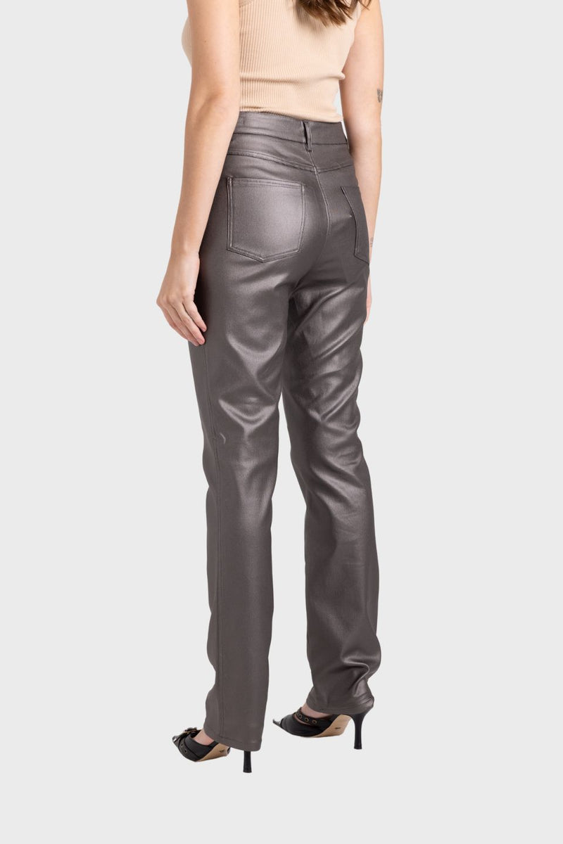 Coated Metallic Stretch Jean