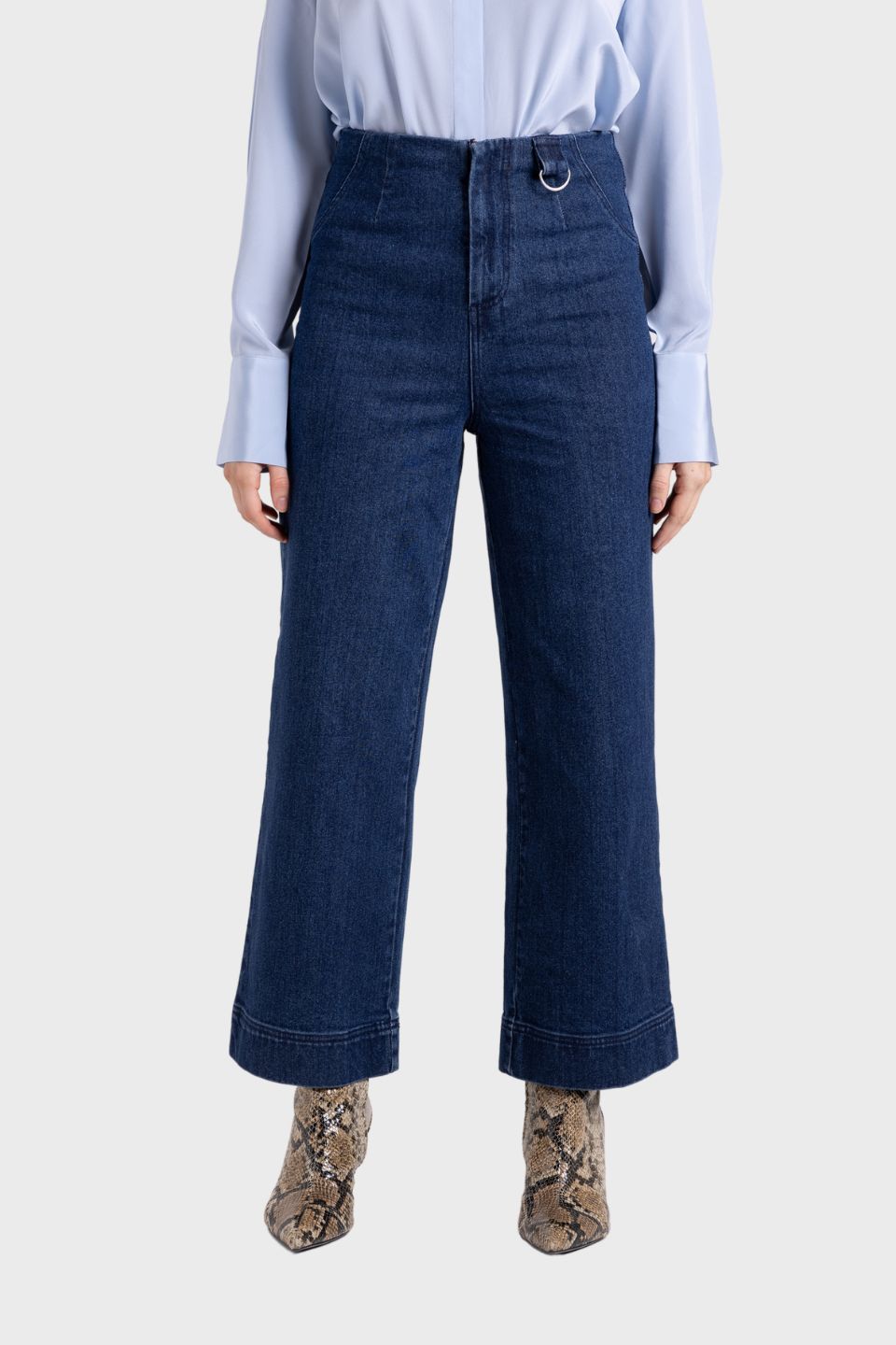 7/8 Denim Wide Leg Pant