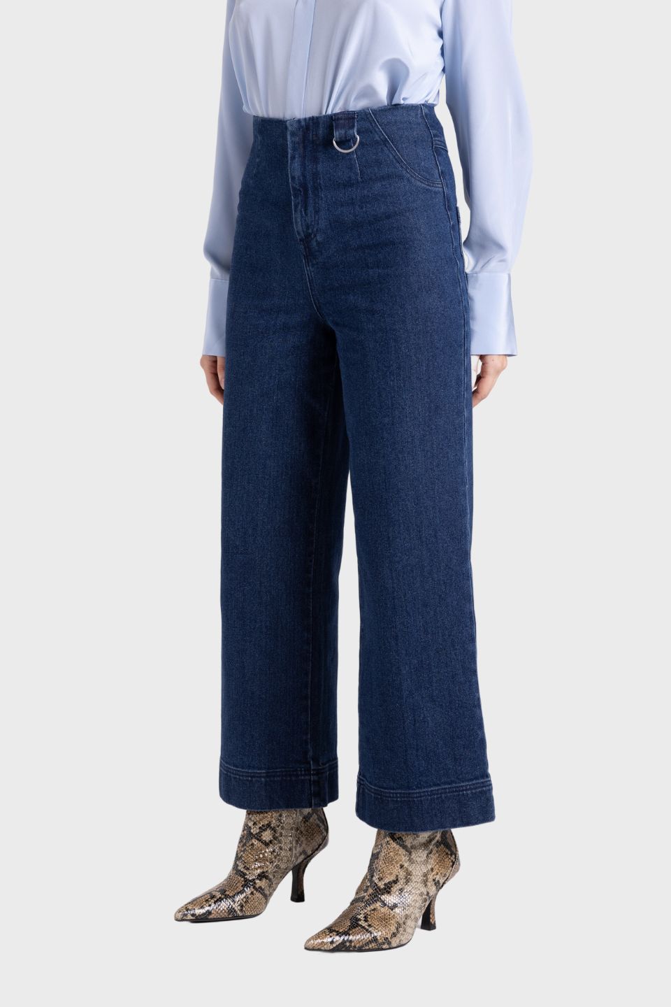 7/8 Denim Wide Leg Pant