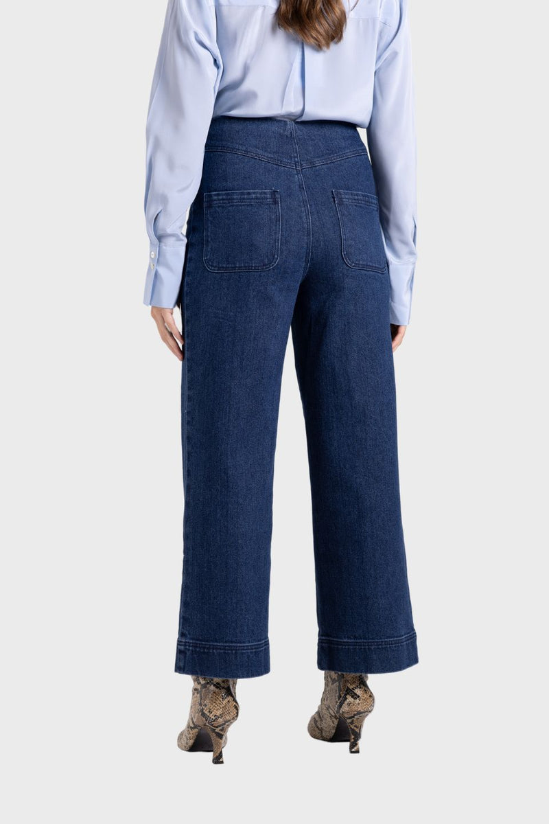 7/8 Denim Wide Leg Pant