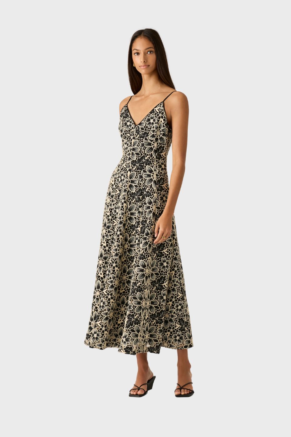 Amelia Embroidery Midi Dress