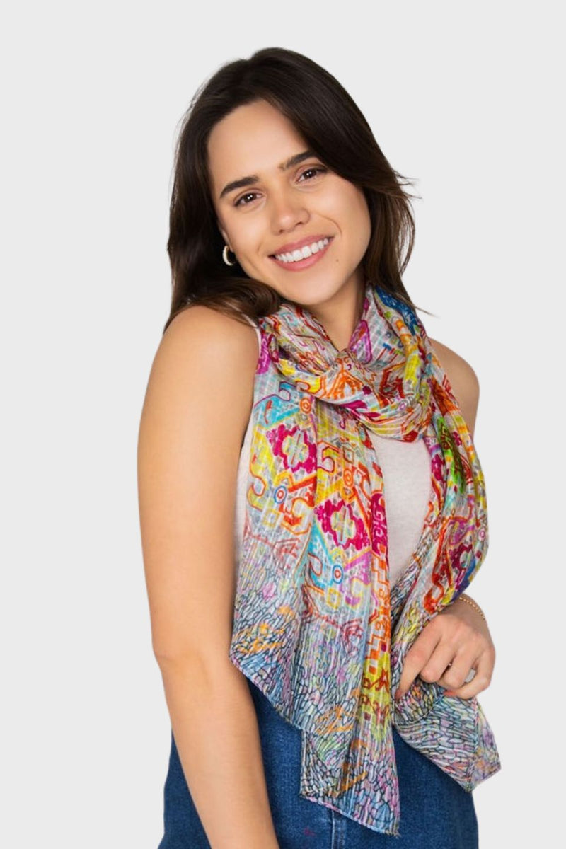 Rani Kaleidoscopic Print Oblong Scarf