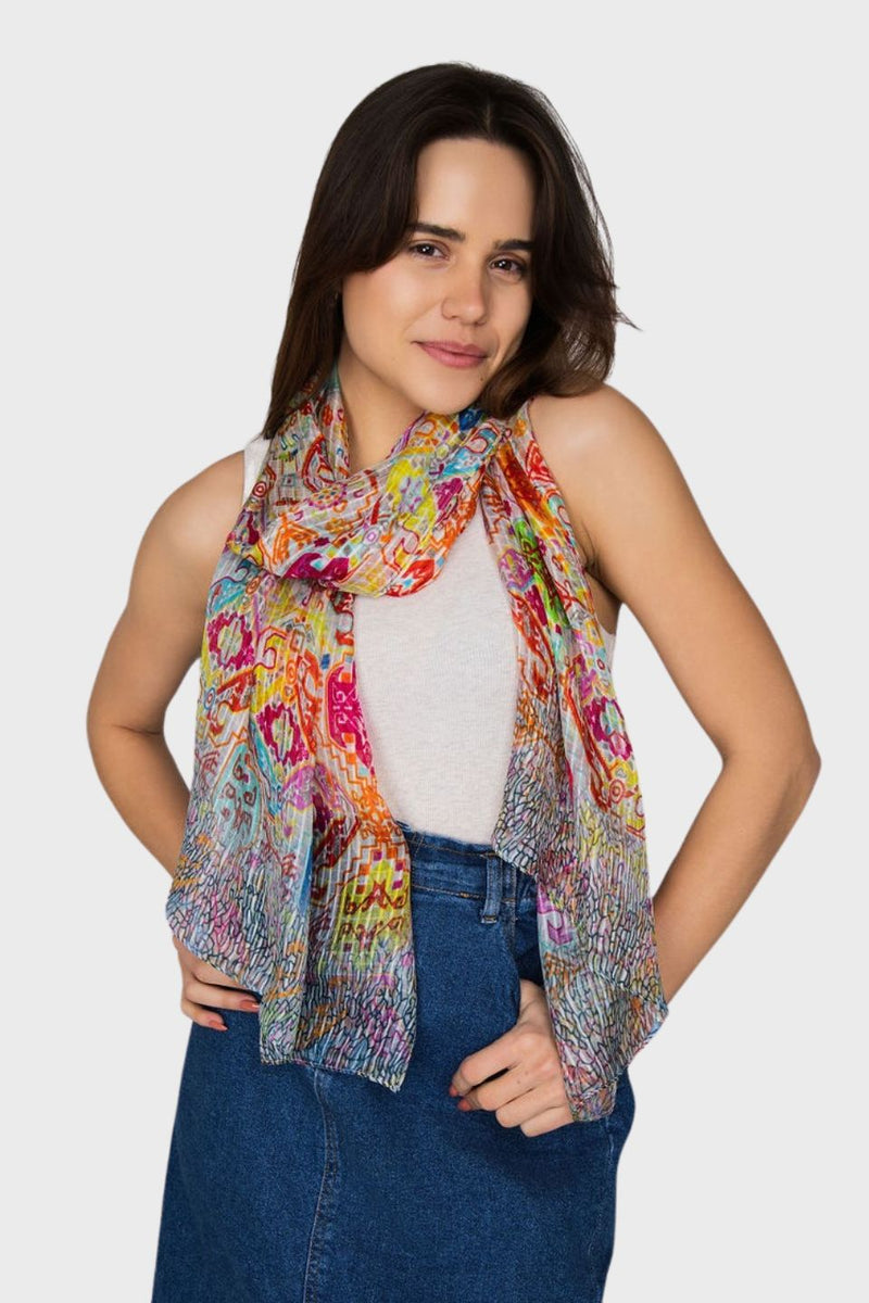 Rani Kaleidoscopic Print Oblong Scarf