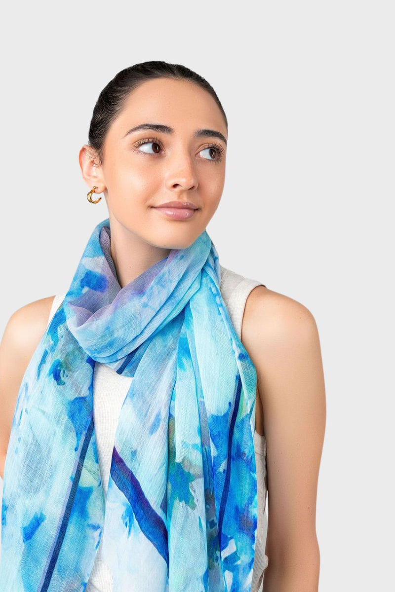 Blossom Abstract Watercolour Print Scarf