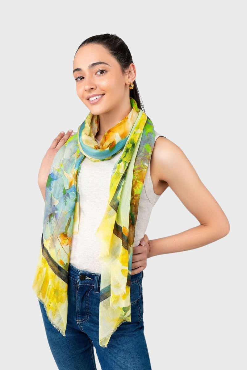 Blossom Abstract Watercolour Print Scarf