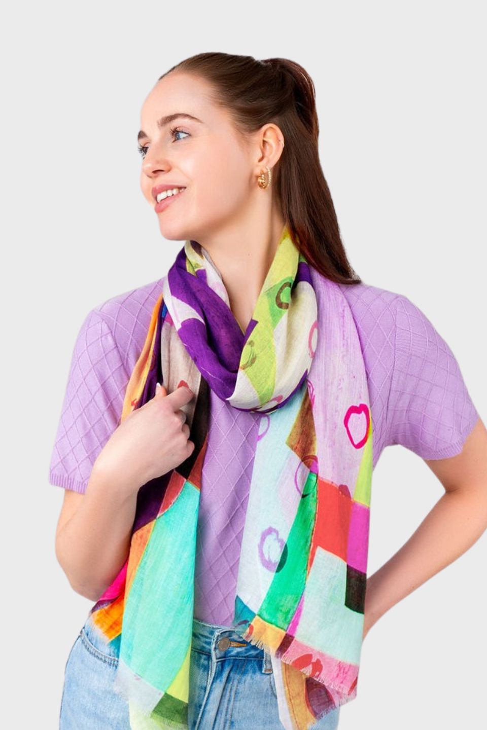 Geometry Abstract Shapes Print Scarf