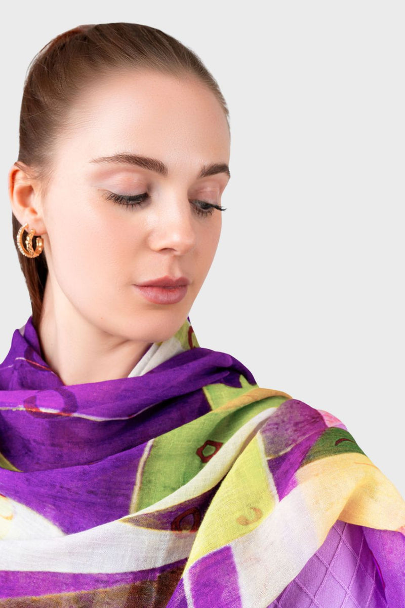 Geometry Abstract Shapes Print Scarf