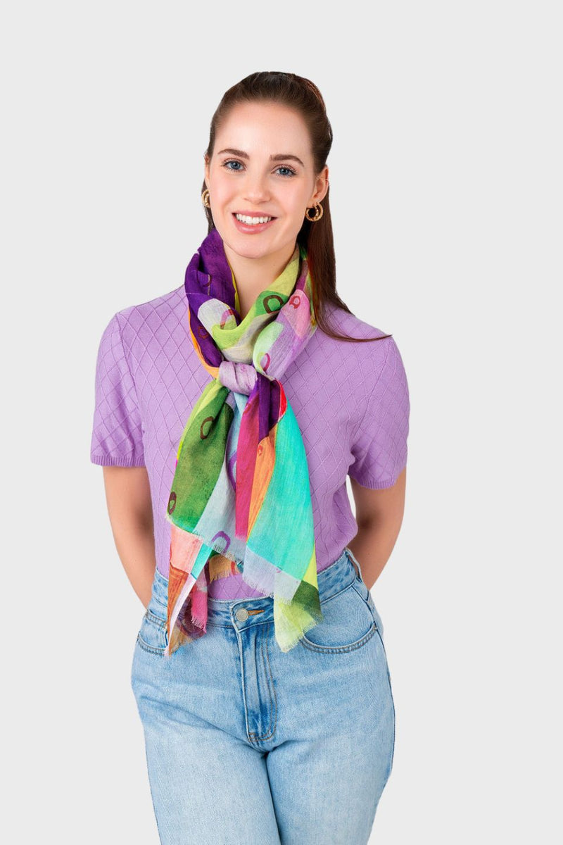 Geometry Abstract Shapes Print Scarf