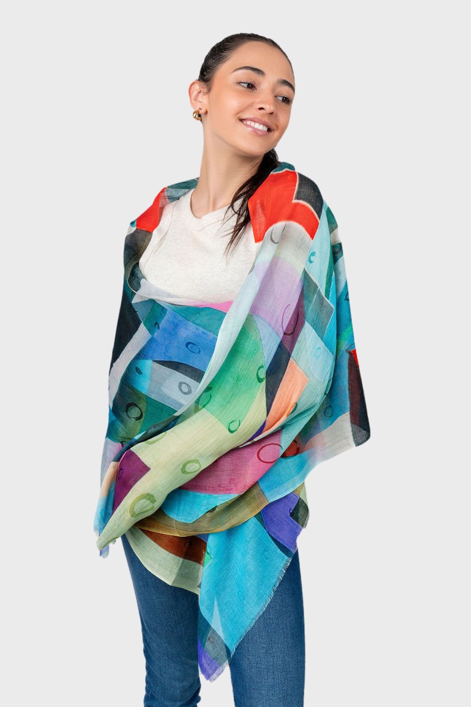 Geometry Abstract Shapes Print Scarf