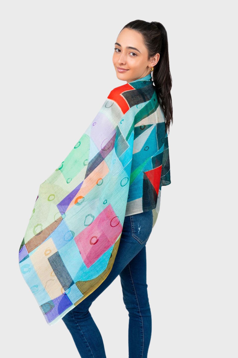 Geometry Abstract Shapes Print Scarf