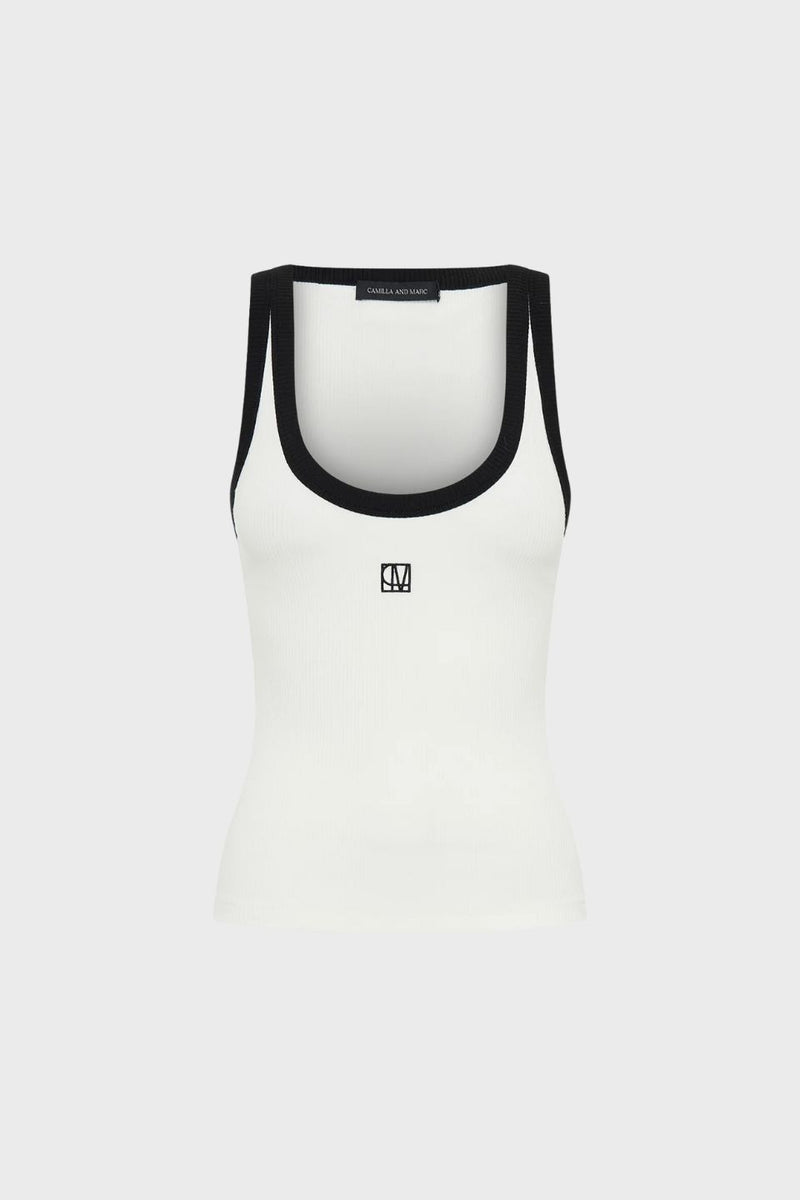 Nora Contrast Bind Scoop Neck Tank