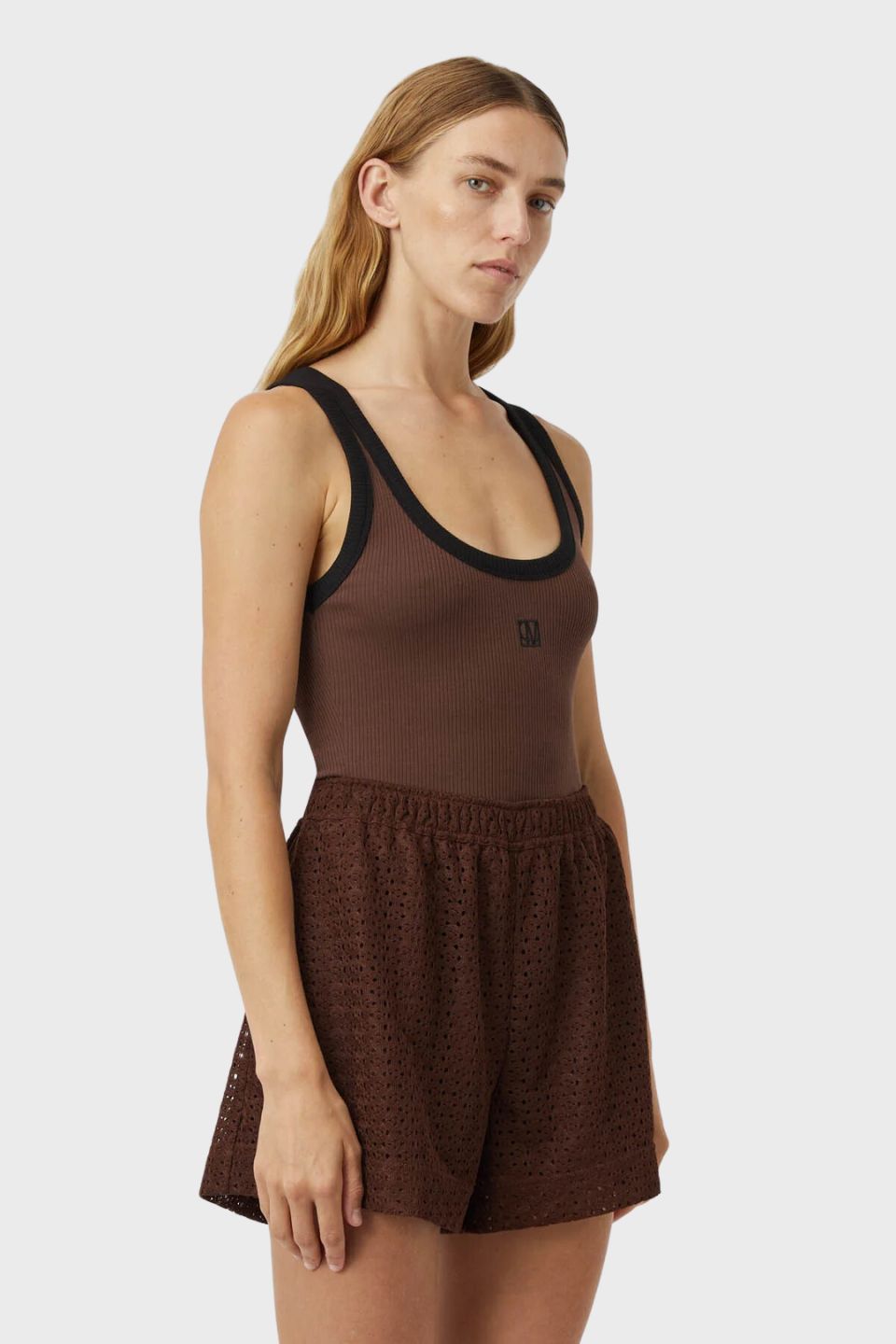 Nora Contrast Bind Scoop Neck Tank