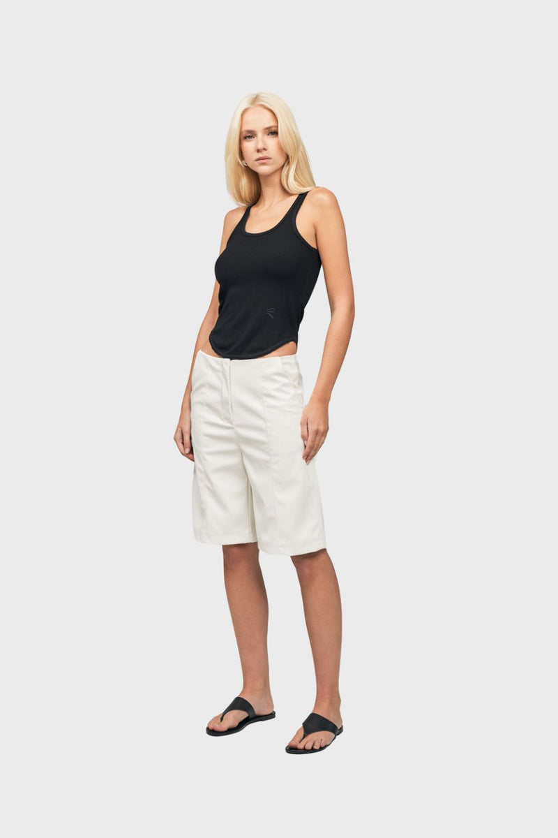 Vegan Leather Tailored Short