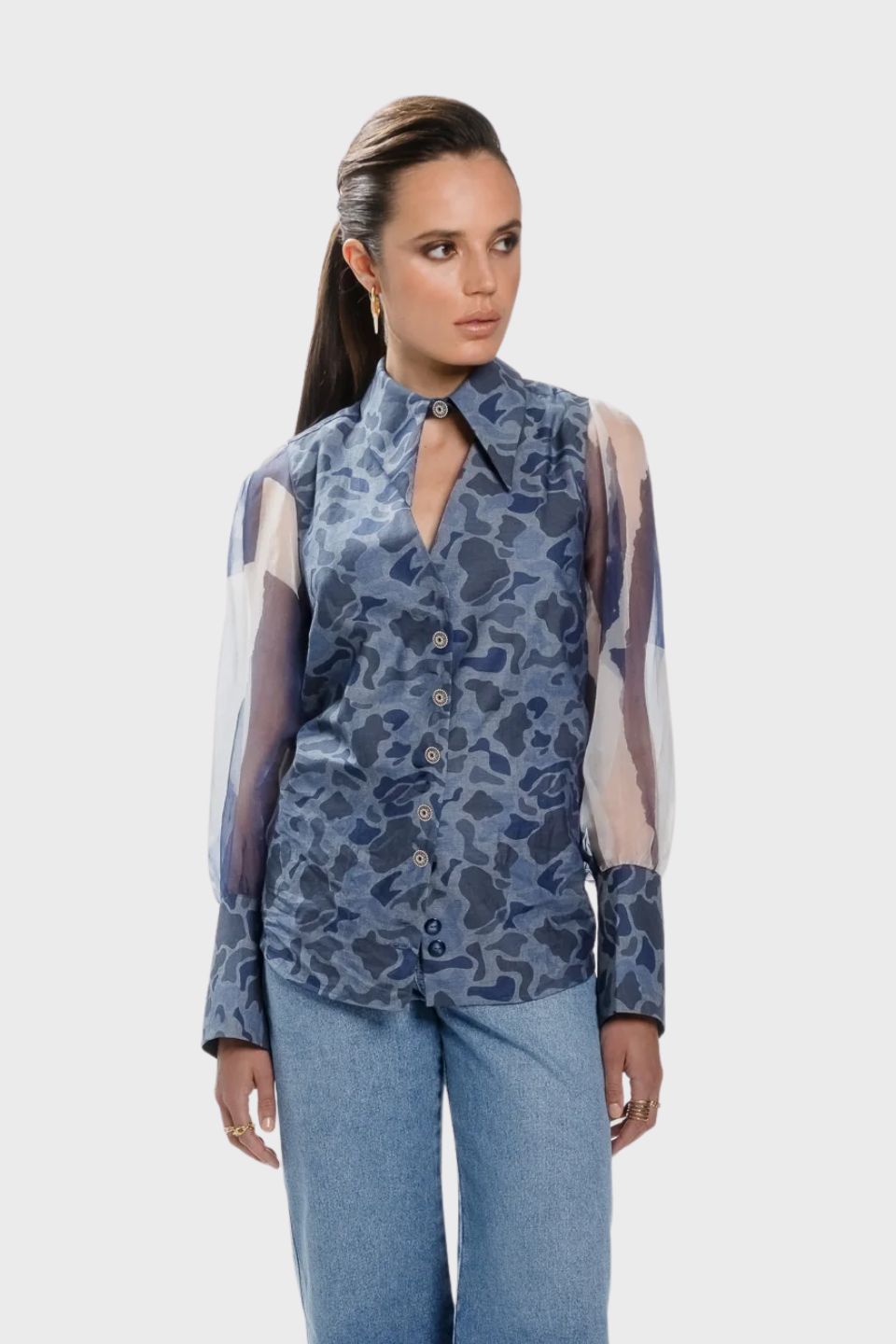 Statement Sheer Sleeve Shirt 1